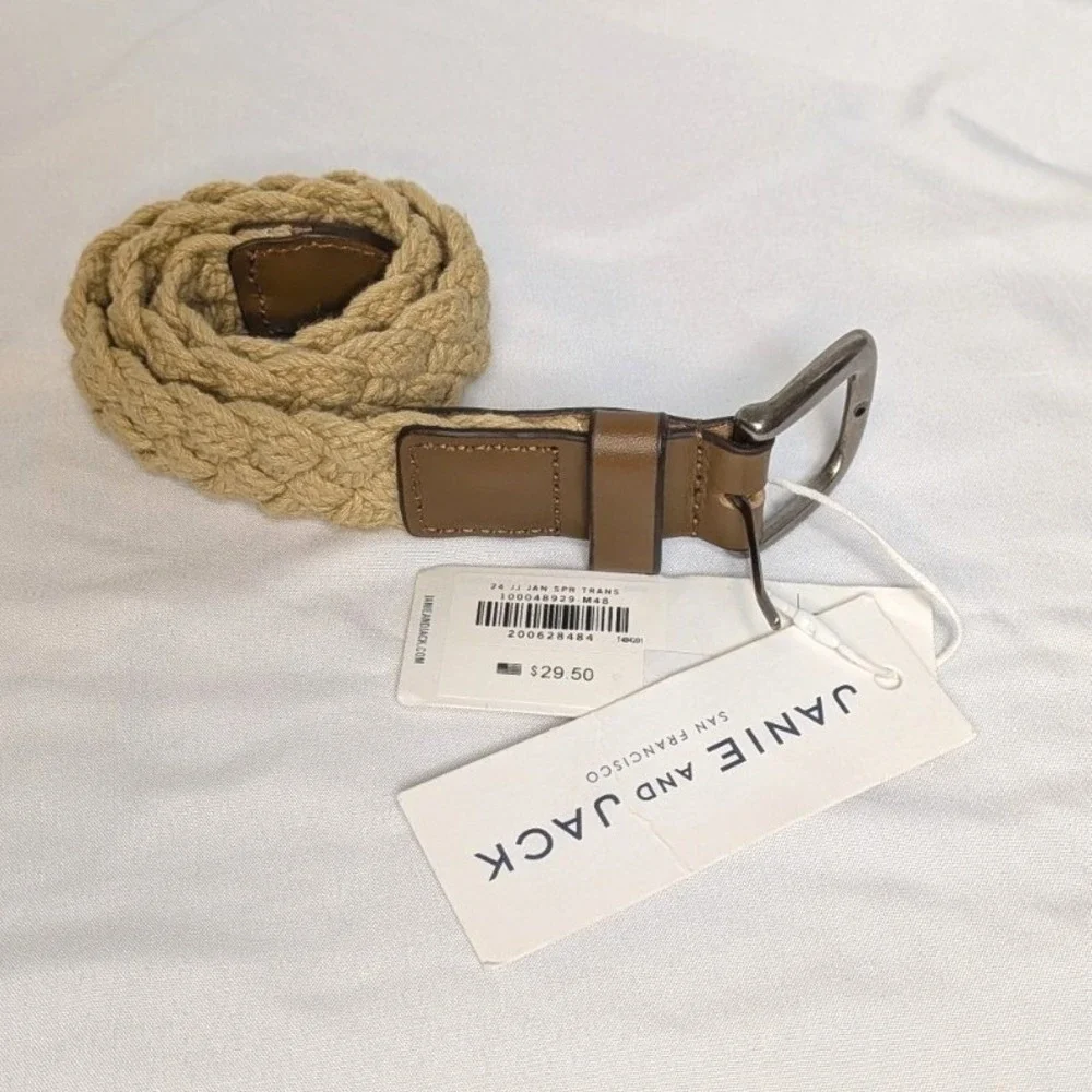 Janie and Jack Braided Beige and Brown Kids Belt